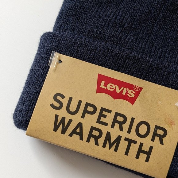 Men's Levi's® Knit Cuffed All Season Beanie - Navy - Picture 4 of 15